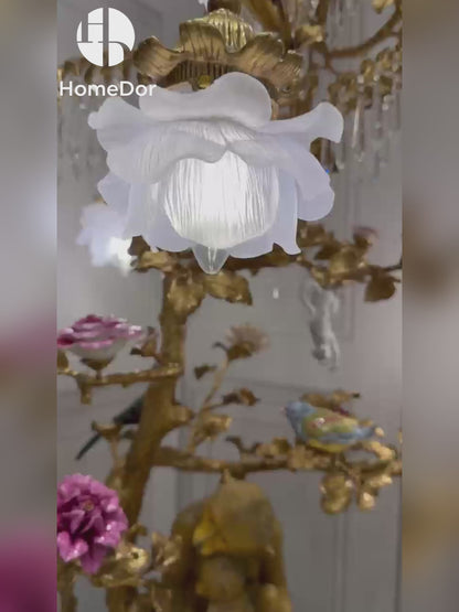 HomeDor × FH&amp;Home | Lámpara de pie de latón "Jardín de la Fantasía" de inspiración asiática
