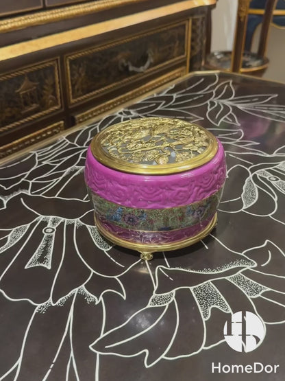 HomeDor Royal Purple Relief Carving Table Incense Holder