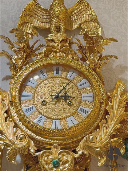 HomeDor Rococo Malachite/Lapis Lazuli Wall Clock