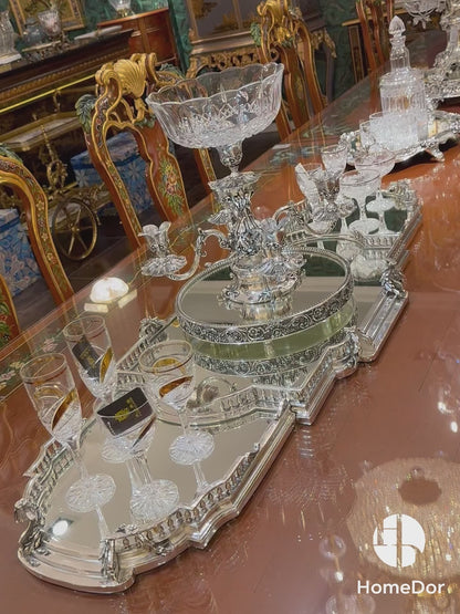 HomeDor × FH&Home | Ornate Silver-Plated Copper Base Glass Fruit Bowl