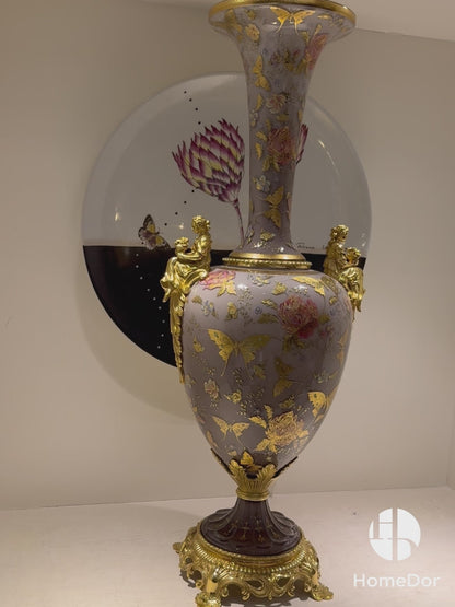 HomeDor × FH&Home | Aurora Glass Mauve Gray Etched Floral Set