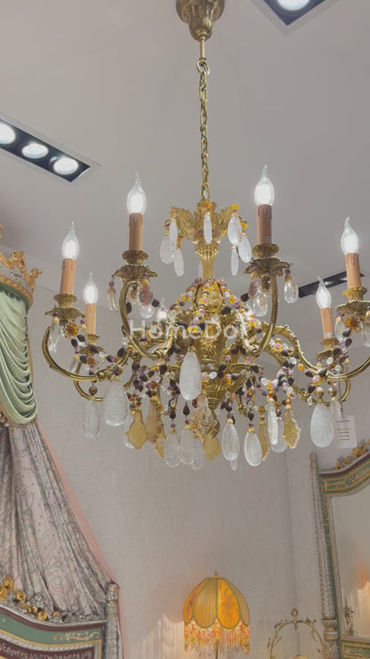 HomeDor × FH&Home | Ornate Vintage Brass Chandelier