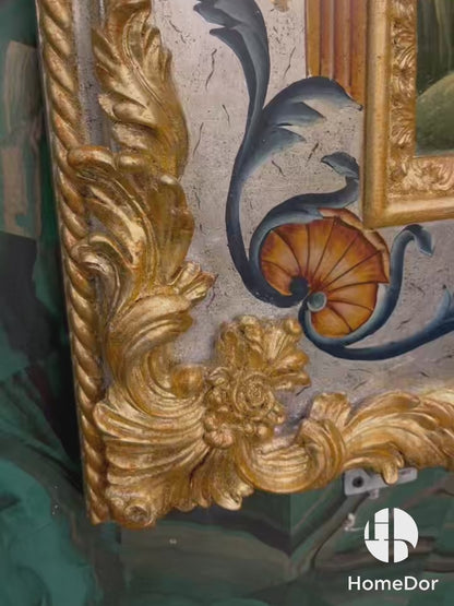 Arte de pared con diseño floral y pabellón rococó de lujo HomeDor
