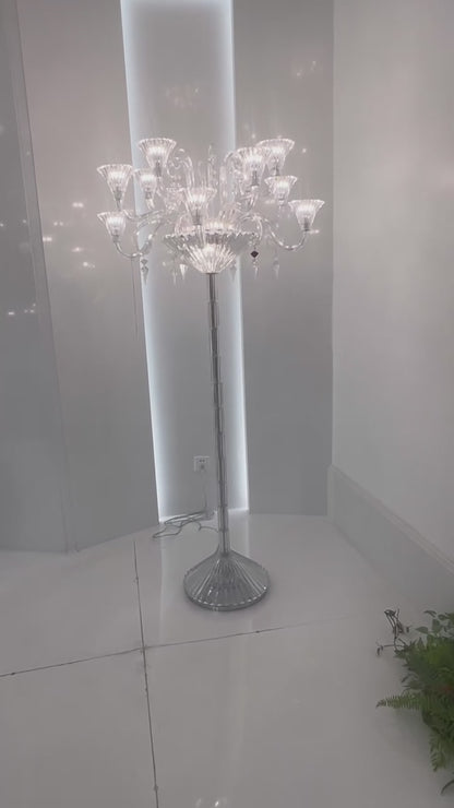HomeDor Luxury Premium Laurel Candle Crystal Floor Lamp