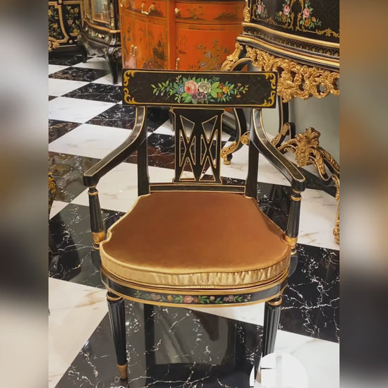 HomeDor × FH&Home | Rococo Craquelure Roses Series Armchair
