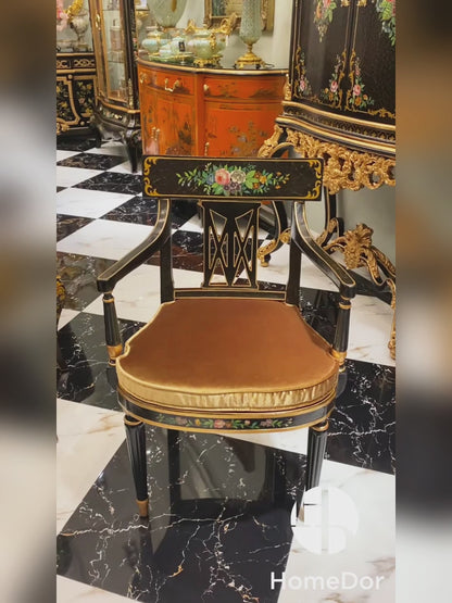 HomeDor × FH&Home | Rococo Craquelure Roses Series Armchair
