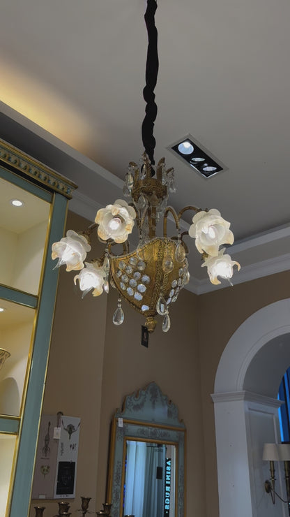 HomeDor × FH&Home | Baroque Floral Glass Crystal Chandelier for Palace