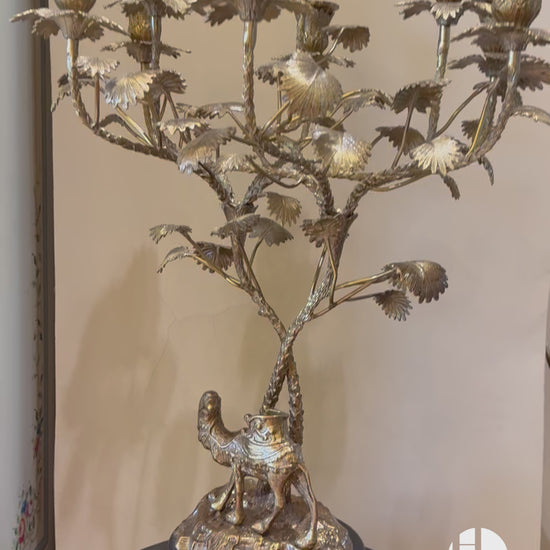 HomeDor × FH&Home | Exquisite Arabian-inspired Copper Camel-based Candle Holder with Ornate Branches