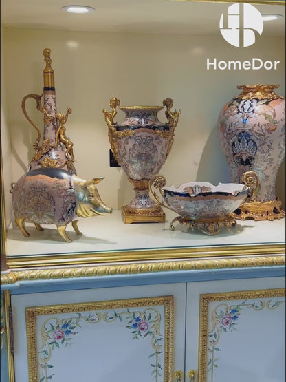 HomeDor Regal Paladin Series Neoclassical Gilded Decor Set