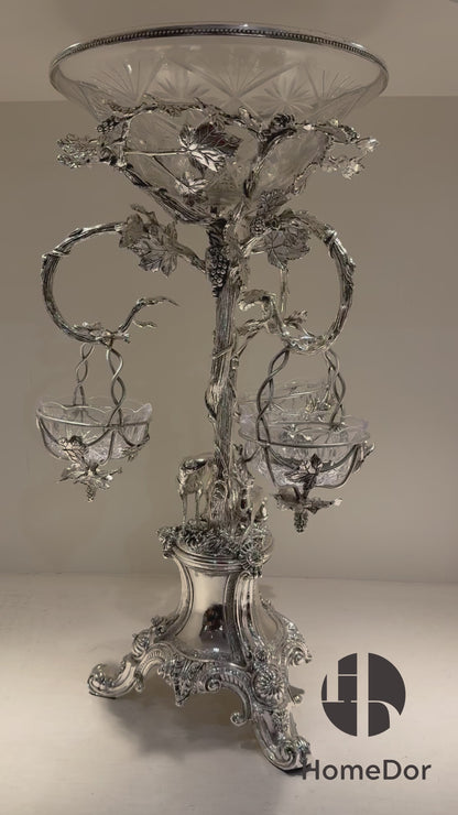HomeDor × FH&Home | Elegant Rococo Decorative Fruit Platter with Grape Vine