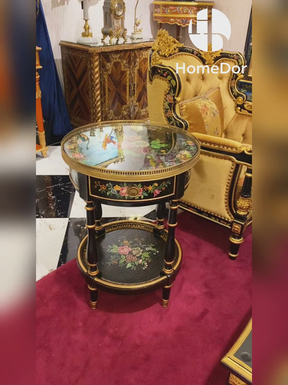 HomeDor × FH&Home | Rococo Craquelure Roses Series Occassional Table
