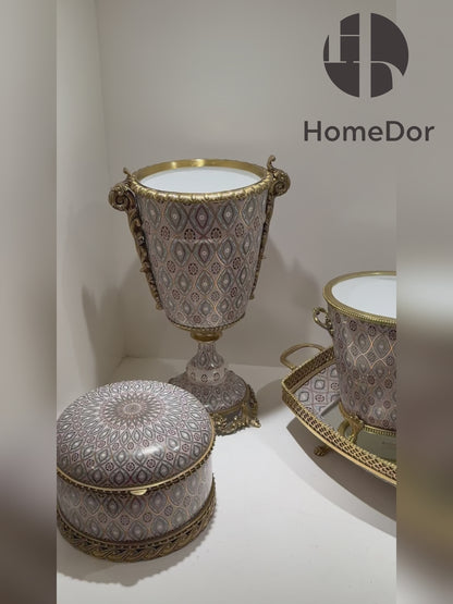 Vintage Art Deco Luxury Brass Table Decor Sets
