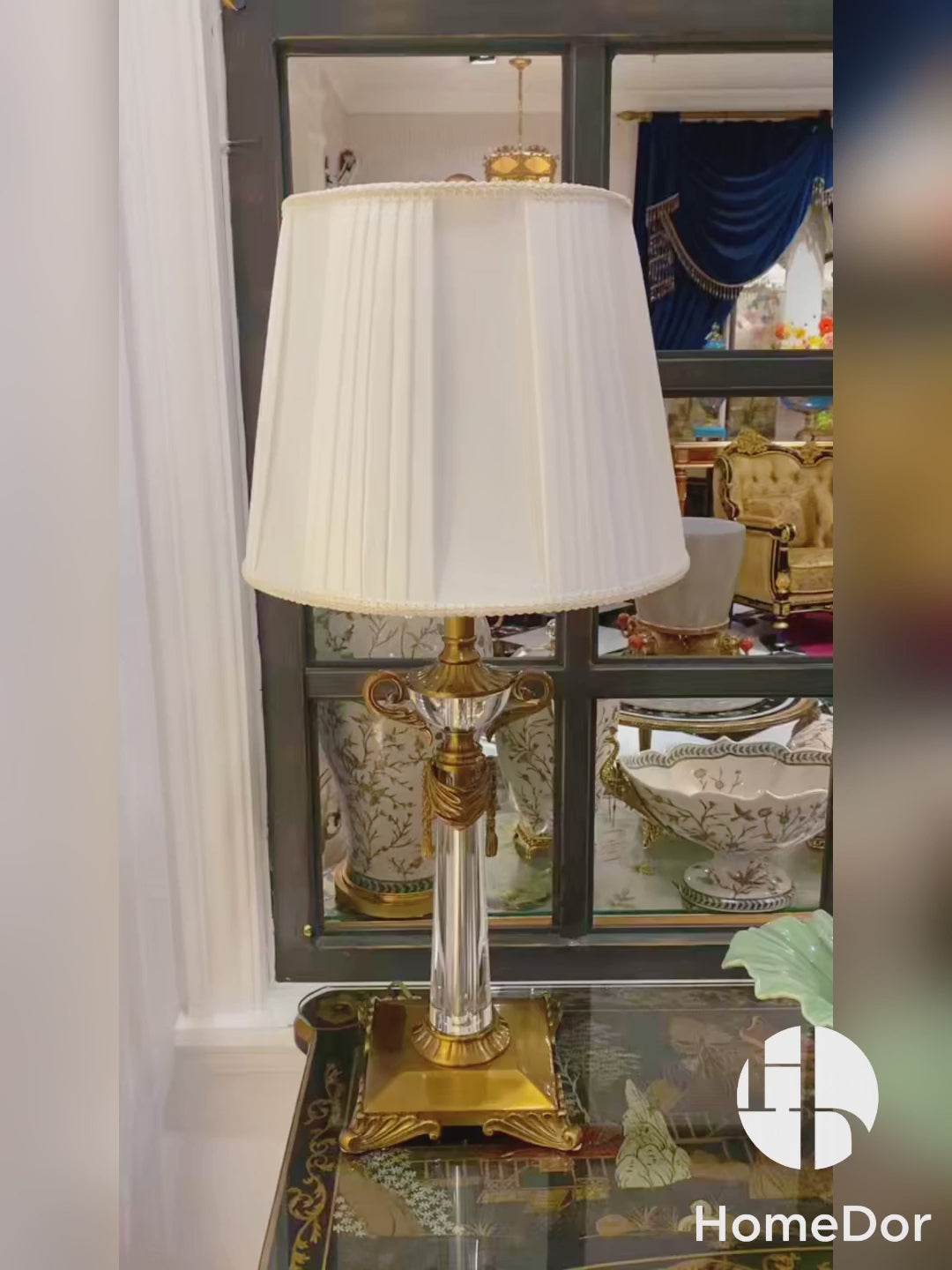 HomeDor × FH&Home |  Elegant Classic Crystal Table Lamp