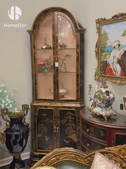 HomeDor × FH&Home | Chinoiserie Style Arched Glass Display Cabinet