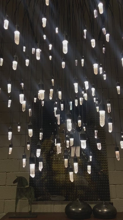 HomeDor Natural Rock Crystal Raindrop Chandelier