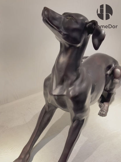 Escultura de perro de bronce de estilo clásico de lujo HomeDor