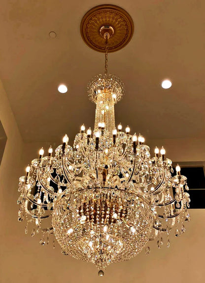 HomeDor Traditional Luxury Mid-century Multi Tiers Candle Chandelier