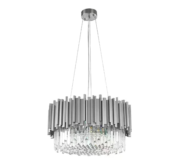 Lampadario classico rotondo in cristallo Lohsen con finitura dorata