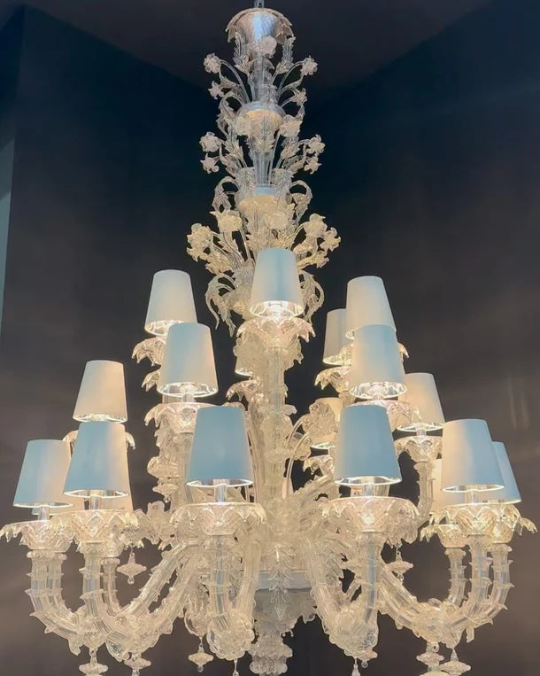 HomeDor Crystal Flower Lampshade Chandelier