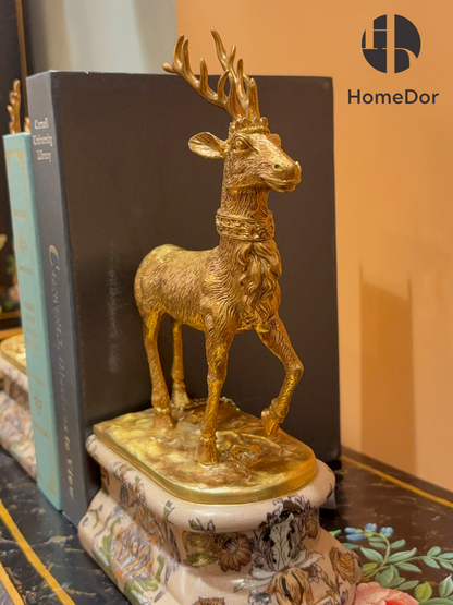 HomeDor Vintage Regal Gilded Stag Bookend