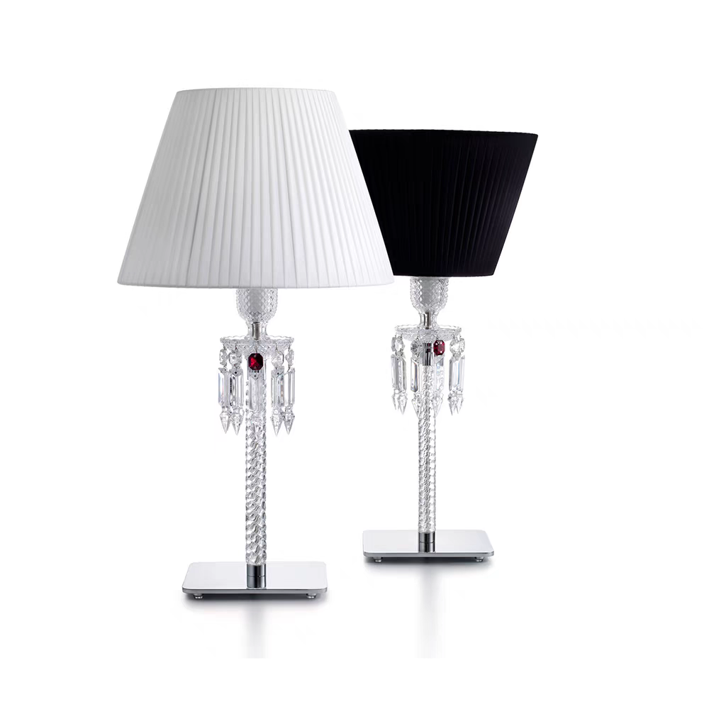 HomeDor Premium Laurel Vintage Luxury Lampshade Table Lamp in Black/White
