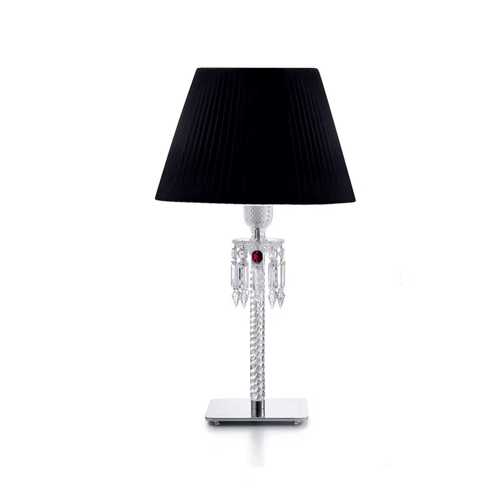 HomeDor Premium Laurel Vintage Luxury Lampshade Table Lamp in Black/White