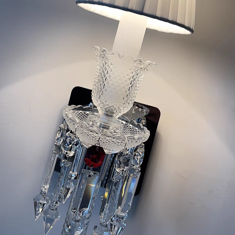 HomeDor Premium Laurel Luxury Vintage White Lampshade Wall Sconce