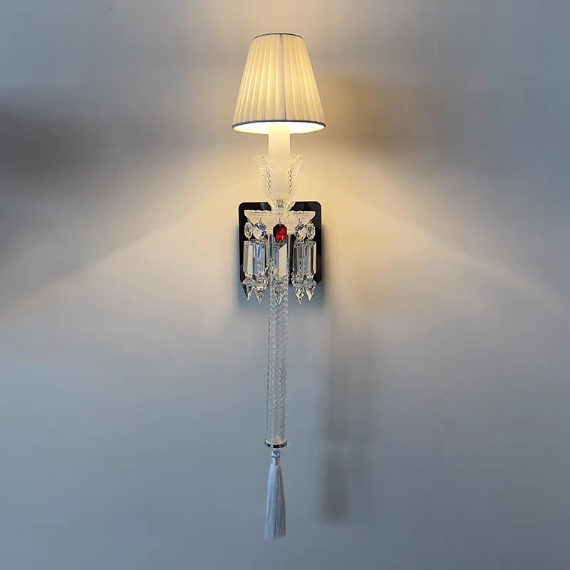 HomeDor Premium Laurel Luxury Vintage White Lampshade Wall Sconce