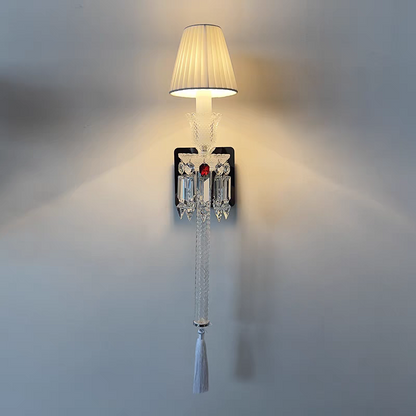 HomeDor Premium Laurel Luxury Vintage White Lampshade Wall Sconce