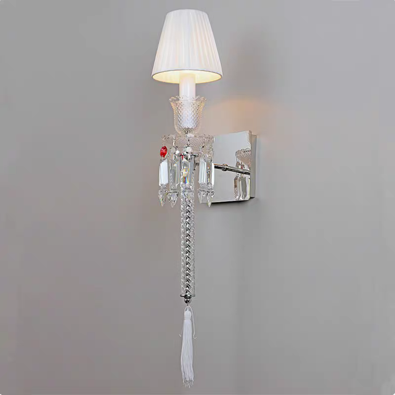 HomeDor Premium Laurel Luxury Vintage White Lampshade Wall Sconce