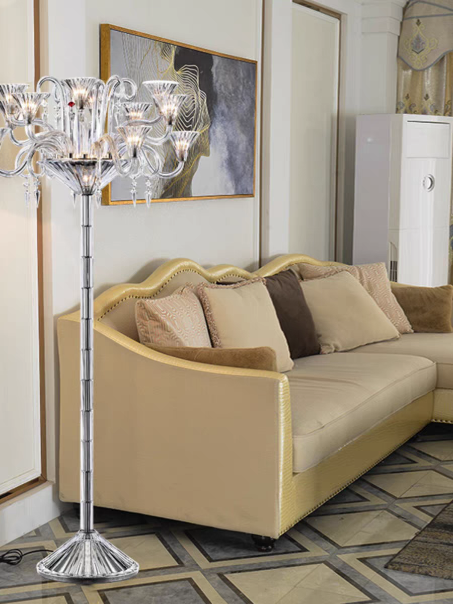 HomeDor Luxury Premium Laurel Candle Crystal Floor Lamp