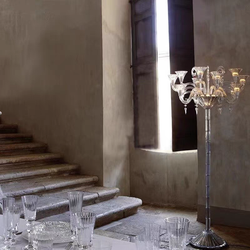 HomeDor Luxury Premium Laurel Candle Crystal Floor Lamp