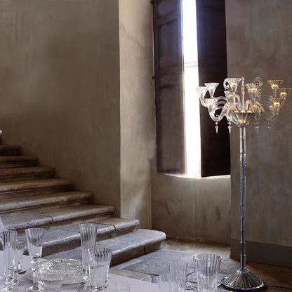 HomeDor Luxury Premium Laurel Candle Crystal Floor Lamp