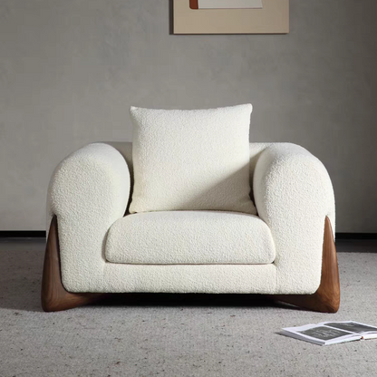 HomeDor Wabi-sabi White Fleece Fabric Sofa