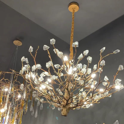 HomeDor Linn Luxury Vintage Gemstone Branch Crystal Chandelier