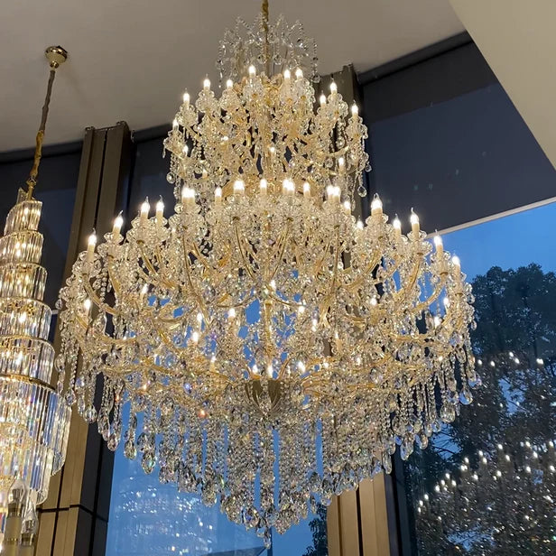HomeDor Premium Laura Classic Traditional Extra Large Candle Crystal Chandelier