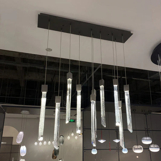 HomeDor Premium Lily Modern Gun Black Suspension Crystal Chandelier